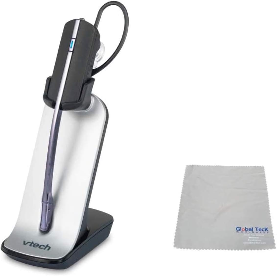 VTech VH621 Convertible DECT Office Cordless Wireless Headset Bundle with Cleaning Cloth - VTech ErisTerminal Desk Phones - VSP726, VSP736 and VCS752