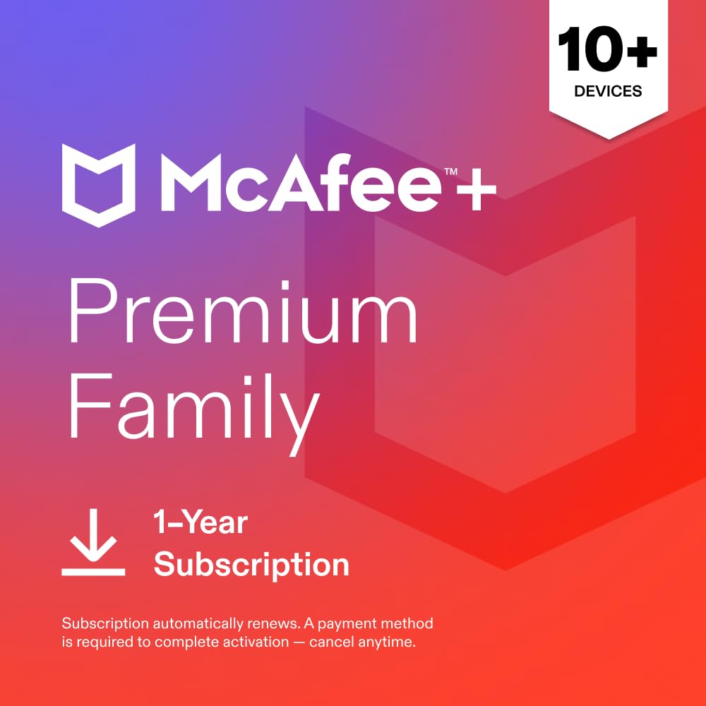 McAfee+ Premium Family 2027 Antivirus Software, 10+ Devices | Auto-Renews