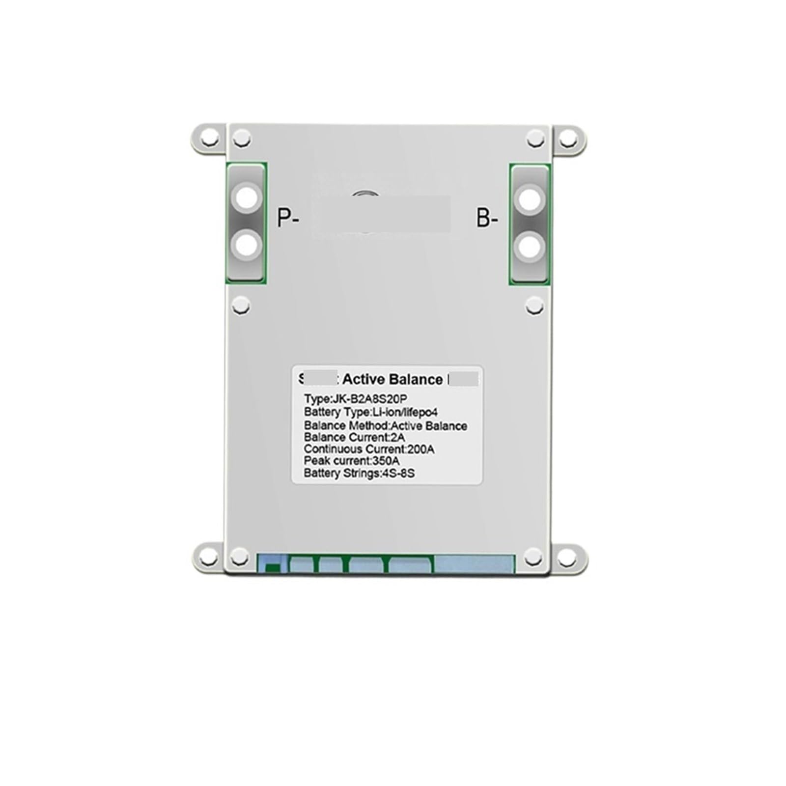 LDHJBNAC B2A8S20P 2A Active Balance Lifepo4 Battery 4S 12V 5S 6S 7S 8S 24V 200A Li-Ion LTO 18650 Camping RS485(JK-B2A8S20P)