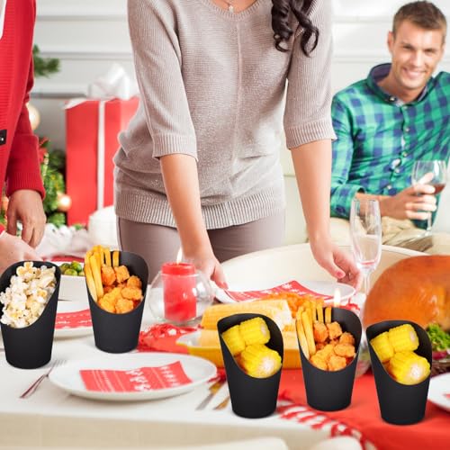 Gobelets en papier noir haut de gamme pour buffet chic - 5