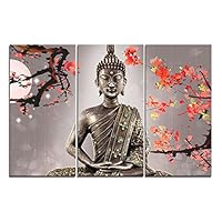 Tableau Sur Toile Visario – Buddha – 120 X 80 Cm – Prêt à Accrocher