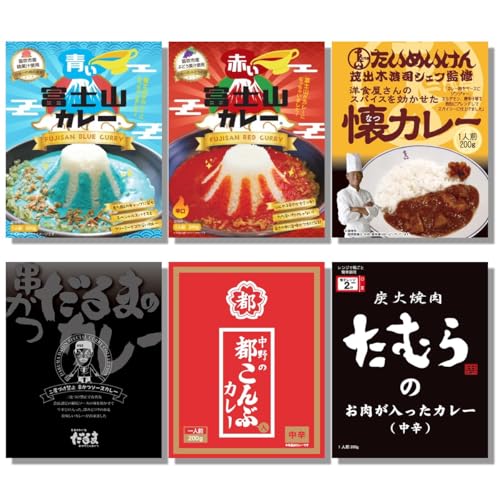 ご当地カレー 関西 関東 ６種類 詰め合わせ セット ベル食品工業【アレンジレシピ1枚付き】のサムネイル