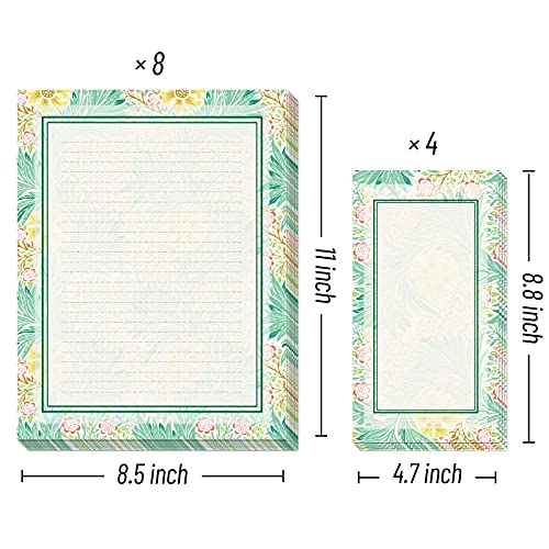 72 Pieces Stationery Set (48 Sheets paper & 24 Pcs Envelopes) 8.5 x 11 In, Vintage Morris Floral Thick Writing Stationary, Both Sides Lined, Girls Kids Birthday Party Invitations Gift Love Letter - Thumbnail 5