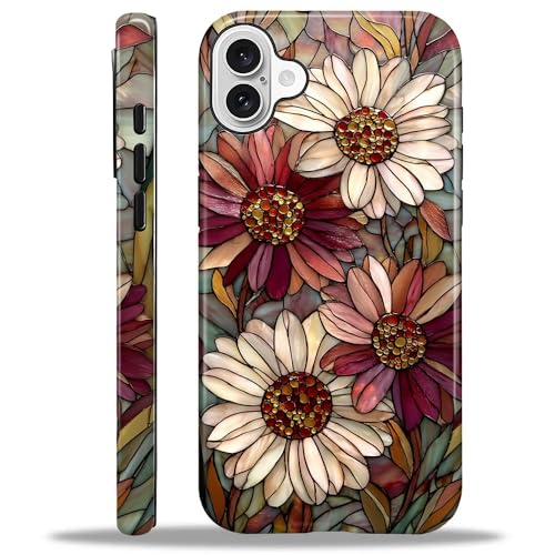 Coque iPhone 16 chic Fleur d'amour en silicone durable et PC rigide