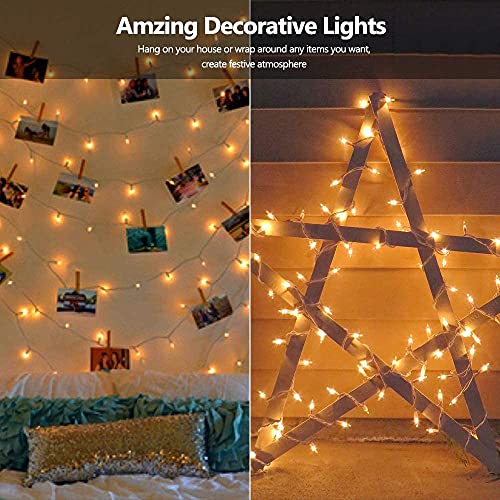 Christmas String Lights, 300 Count 69.6ft White Christmas Lights Connectable, 120V UL Certified Incandescent Christmas Tree Lights, White Wire Xmas Lights for Home Wedding Party Decor, Warm White - Image 3