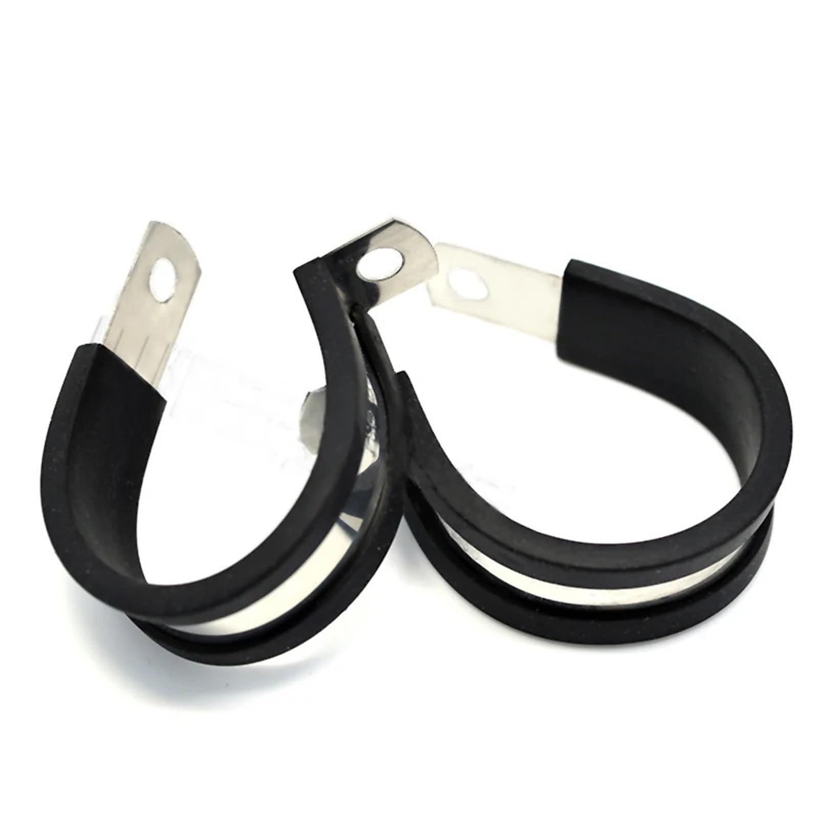 5pcs 304 Stainless Steel Rubber Lined P Clips - Durable Hose Pipe Clamps for Secure Cable Mounting (6mm to 55mm)(45mm)
