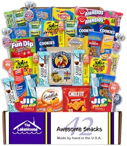 Snacks Variety Pack for Kids - 42 Count Snack Gift Basket by The LakeHouse