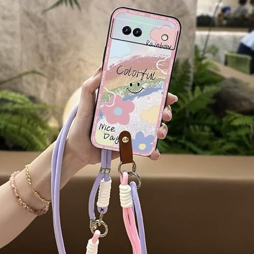 Phone Case Compatible with Google Pixel6A, Crossbody TPU Back Cover Anti-dust Soft case Graffiti Anti-knock Silicone Full wrap D