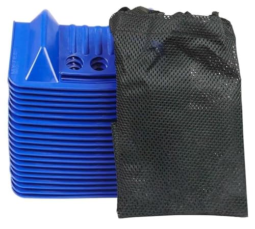 Mytee Products (120 Pack) 4" x 4" x 10" Blue Corner Protector V Shaped Flatbed Edge Guards with Carrying Case - Cargo Load Corner Edge Protector and Tie-Down Strap Guard for Flatbed