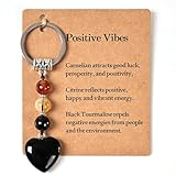 Natural Healing Crystals Keychain – A Thoughtful Gift for Life's Transitional Moments, New Beginnings, Anxiety Relief, Farewells & Celebrations Graduation, Promotion,Retirement – (Positive Vibes)