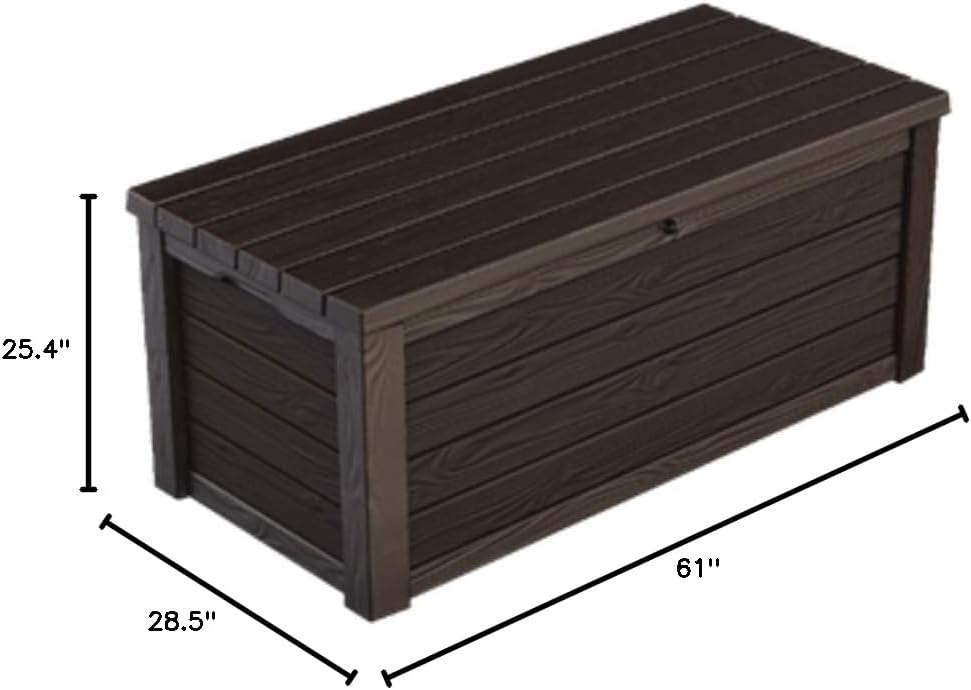 Keter Eastwood Deck Box dimensions diagram