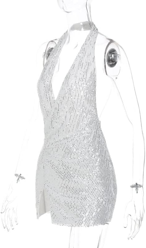 Women's Sexy Sequin Sparkly Glitter Party Club Dress Prom Cocktail Bodycon Mini Night Dress Homecoming Dresses Gown - Image 4