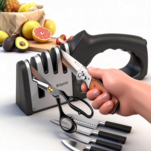 4-In-1 Kitchen Knife Sharpener, Multi-Functional Knife Sharpening Kit, Stylish Kitchen Accessories Suitable...