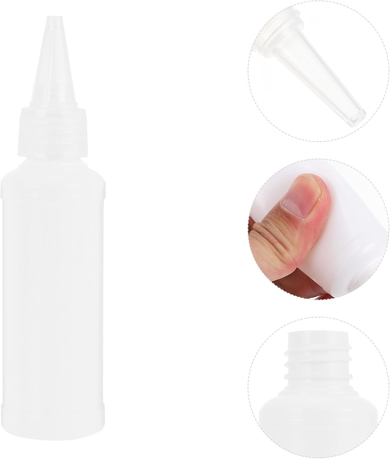 SOLUSTRE 25pcs Ml Hair Dye Applicator Bottle for Hair Coloring with Leak-proof Design White Pe and Abs Material Empty Squeeze Bottle and Arts Crafts Paints