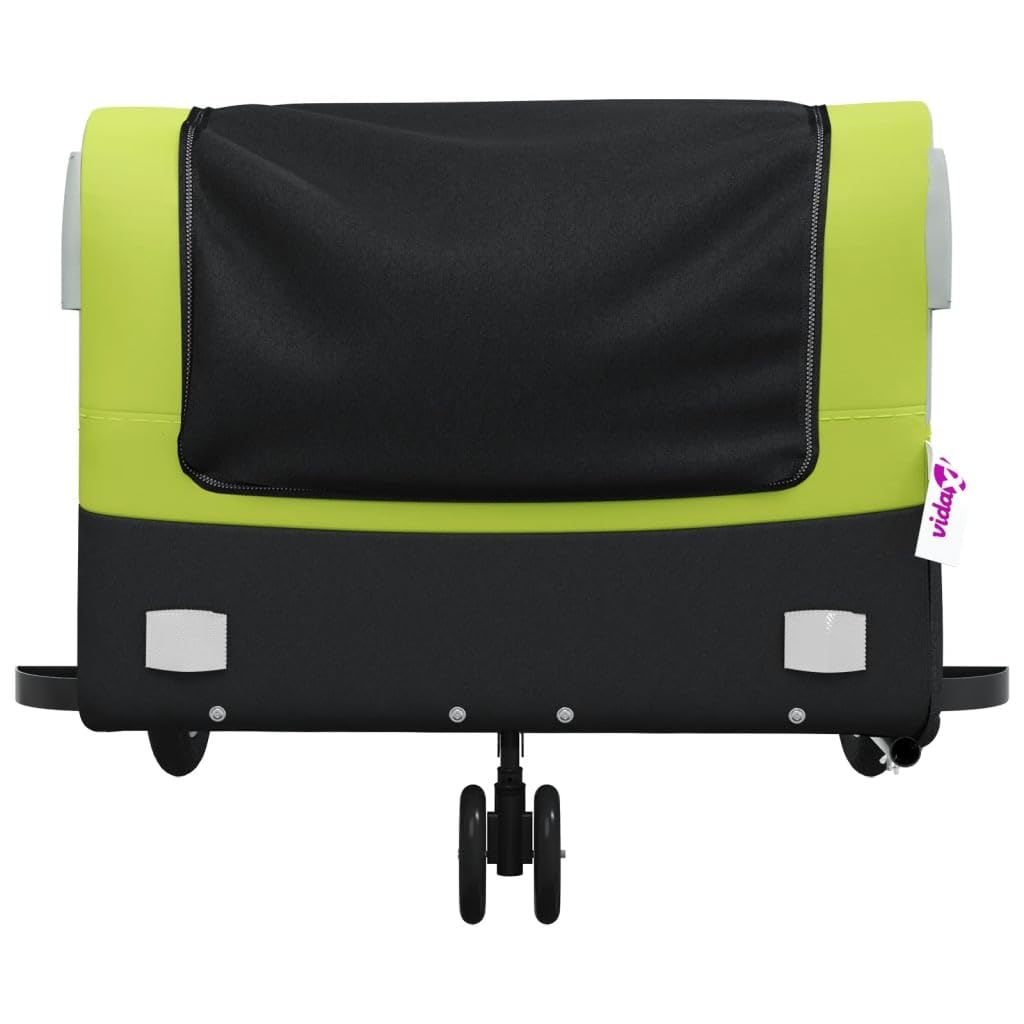 LAPOOH Fahrradanhänger Schwarz und Grün 45 kg Eisen, Fahrrad Anhänger, Lastenanhänger, Handwagen, Fahrrad-lastenanhänger, Lastenfahrrad - 94074