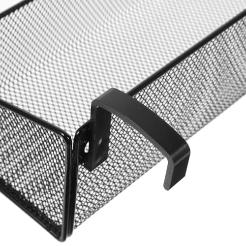 OKUMEYR Hängekorb Metall Schwarz Für Bett Organizer Mit Haken 10.63X5.12X3.54 Zoll Nachttisch Aufbewahrungskorb Für Wohnheim Schlafzimmer Büro
