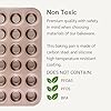HAPPIELS Non Toxic Nonstick 24 Cup Mini Muffin Pan | PFOA BPA Free Nontoxic Mini Cupcake Tin | Best Non Stick Muffin Pans | Carbon Steel Small Muffin tins | Cupcakes Bakeware Mold