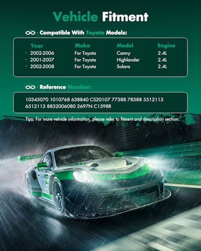 Image of SCITOO AC Compressor for Toyota for Camry 2.4L 2002-2006 | Fast Cooling, Ultra Low Noise (≤72 dB) Air Conditioner Compressor for Summer, with Clutch, 10345070 1010768 638840 CS20107
