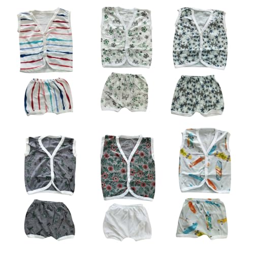 Image of NEW CONCEPT Born Baby Clothes Set Combo | Multicolor Baby Wear Pack Top and Bottom (Button Type)