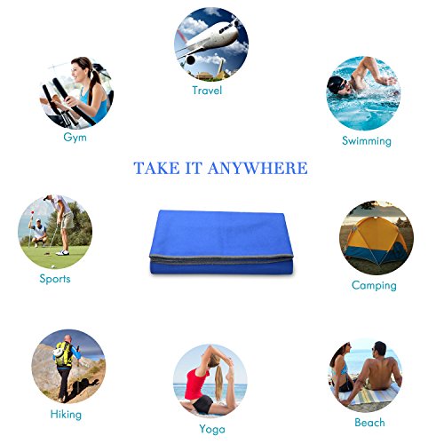 Your Choice Microfiber Travel Towel (12X24 Inch), Quick Dry Hand Sweat Towel For Gym Workout Camping Sports. Super Absorbent, Lightweight And Ultra Compact (Xsmall/Dark Blue) #TOP7
