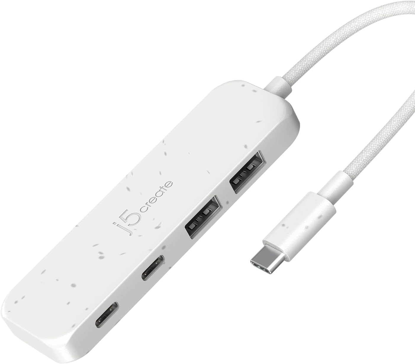 j5create 4-in-1 USB-C to 4-Port Type-A & Type-C Hub(Eco-Friendly), USB-C Hub with 10 Gbps 2 USB-A & 2 USB-C | Compatible with MacBook Pro, MacBook Air, iPad, Mac Mini and More Type C Devices(JCH342EW)