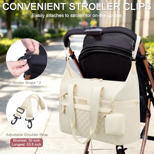 Image of Pritent Diaper Bag - Baby Diaper Bag Waterproof Large Maternity Travel Baby Bag for Mom and Dad