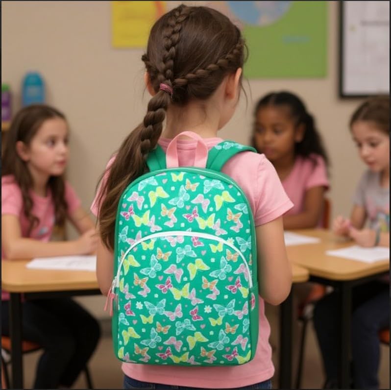 Image of Trail maker 15 Inch Kids Backpacks for Boys & Girls | Preschool, Kindergarten, Elementary School Backpacks with Adjustable, Padded Straps (Beautiful Butterflies)