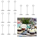 ✿ Material: Hochzeit Kartenhalter ist aus hochwertigem Edelstahl, langlebig zu verwenden. Das Slot-Design kann Namenskarten, Bilder, Menüs, Tischnummernkarten an Ort und Stelle halten und standfest bleiben.