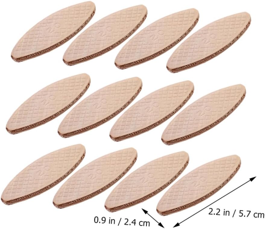 TEHAUX 100pcs Wood Joining Biscuits Set Beech Wood Connection Tool for Woodworking for Docking Projects Compatible Biscuit Joiner Machines