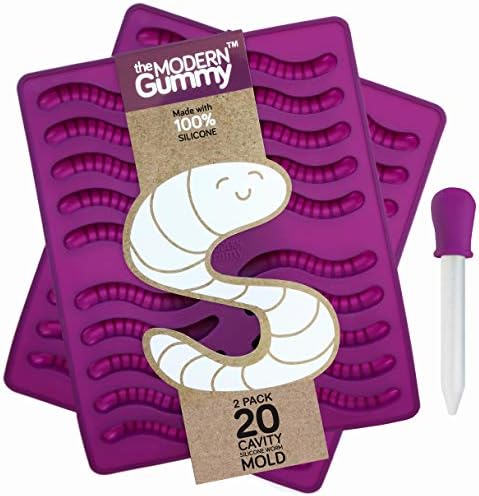 - Silicone GummyWorm Making Kit by The Modern Gummy, 40 cavity, DIY Candy, Cake Dรฉcor