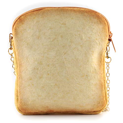 QiMing butter Toast Shoulder Bag,Cute Plush Food Crossbody Handbag for Women4