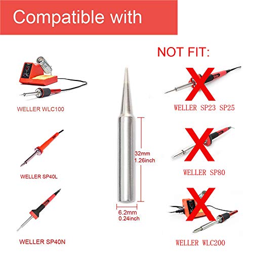 Solderfun Soldering Tips For Weller Wlc100,Weller Sp40/Sp40N Irons Tips (7Pcs) #TOP1