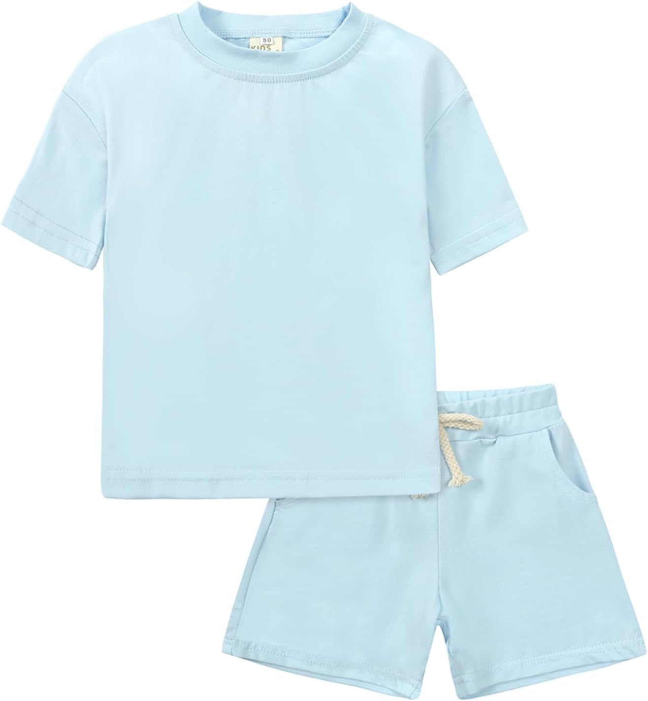 Toddler Boy Summer Outfits 3T 4T 5T Boys Clothes Kids Solid Shorts Set Cotton 2 Piece Clothing Sets