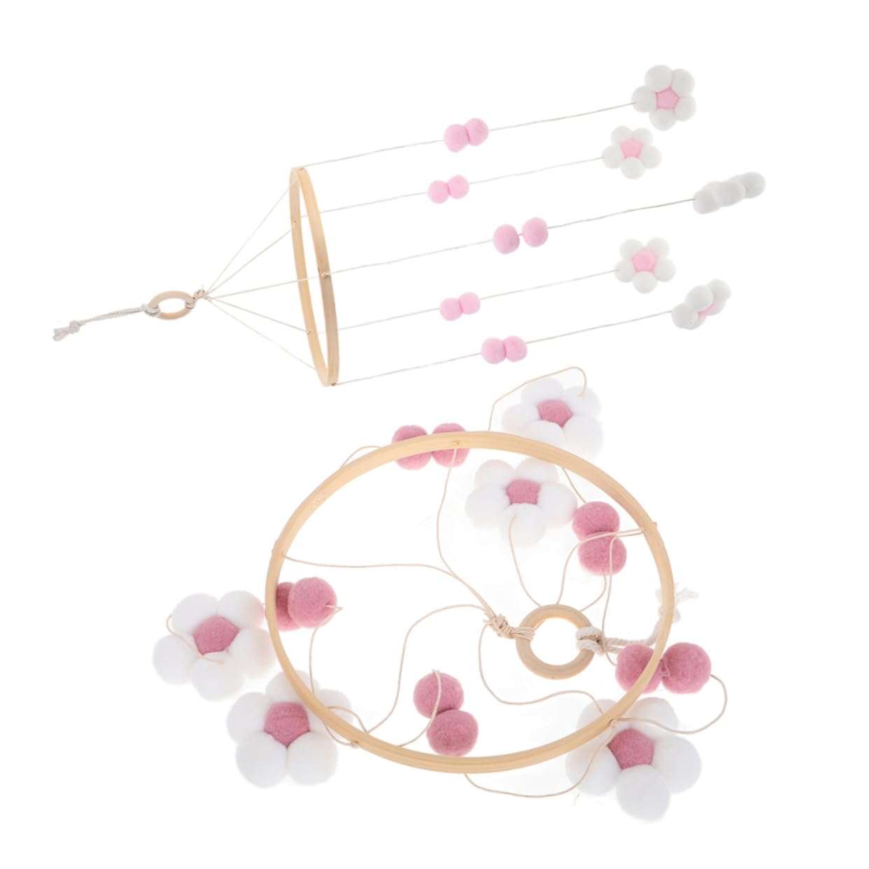 ULDIGI Boho Style Handmade Flower Mobile for Baby's Nursery Decor Toddler Room