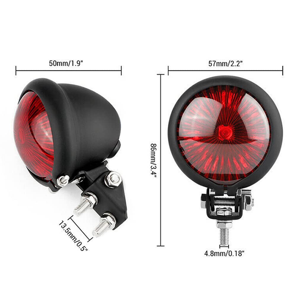 TOTMOX 12V Tylne światło LED motocyklowe Czarne metalowe tylne światło hamulcowe do Harley Chopper Bobber Cafe Racer wodoodporne