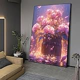 Traum Diamond Painting XXL 110x80cm Blume Diamant Painting Bilder DIY 5D Full Diamond Art Leinwand Malen nach Zahlen Erwachsene Bastelset, Kreatives für Mädchen Geschenke, Wanddeko Aesthetic 0Y-461