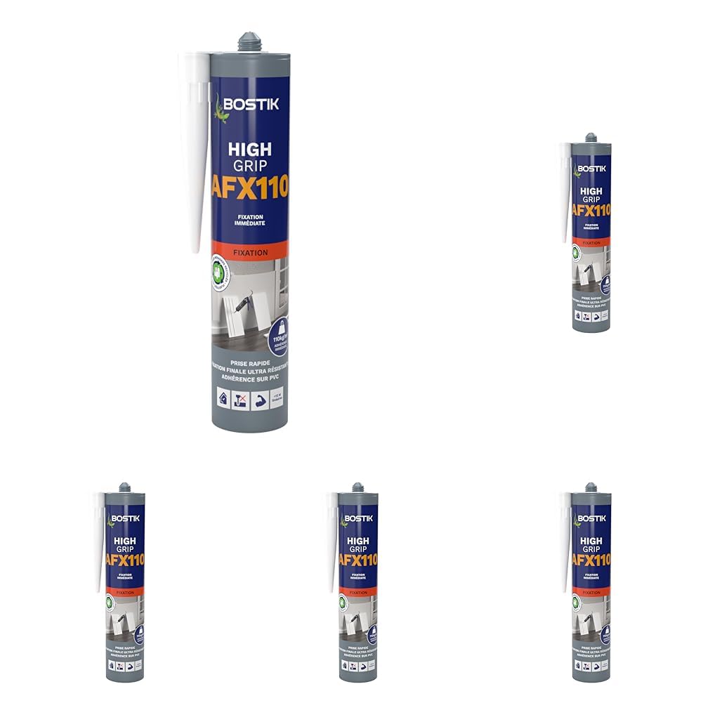 Mastic de fixation Bostik AFX 110 HIGH GRIP colle blanche puissante 310ml pour support mural