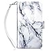 Dailylux iPhone 8 Case,iPhone 7 Wallet Case,Premium PU Leather+TPU Inner Shell Flip Case with 9 Card Slot Luxury Blin Cover for Apple iPhone 7 (2016) / iPhone 8 (2017) Women/Girls-Marble White