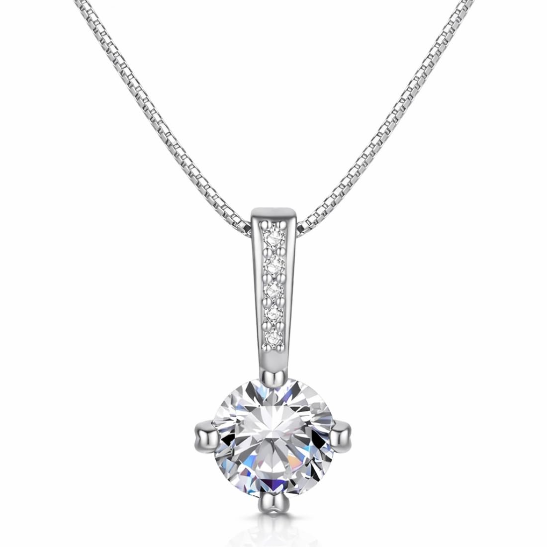 Chain with Pendant for women, Cubic Zircon Solitaire Pendant Chain Necklace for Women &Girls-image-19
