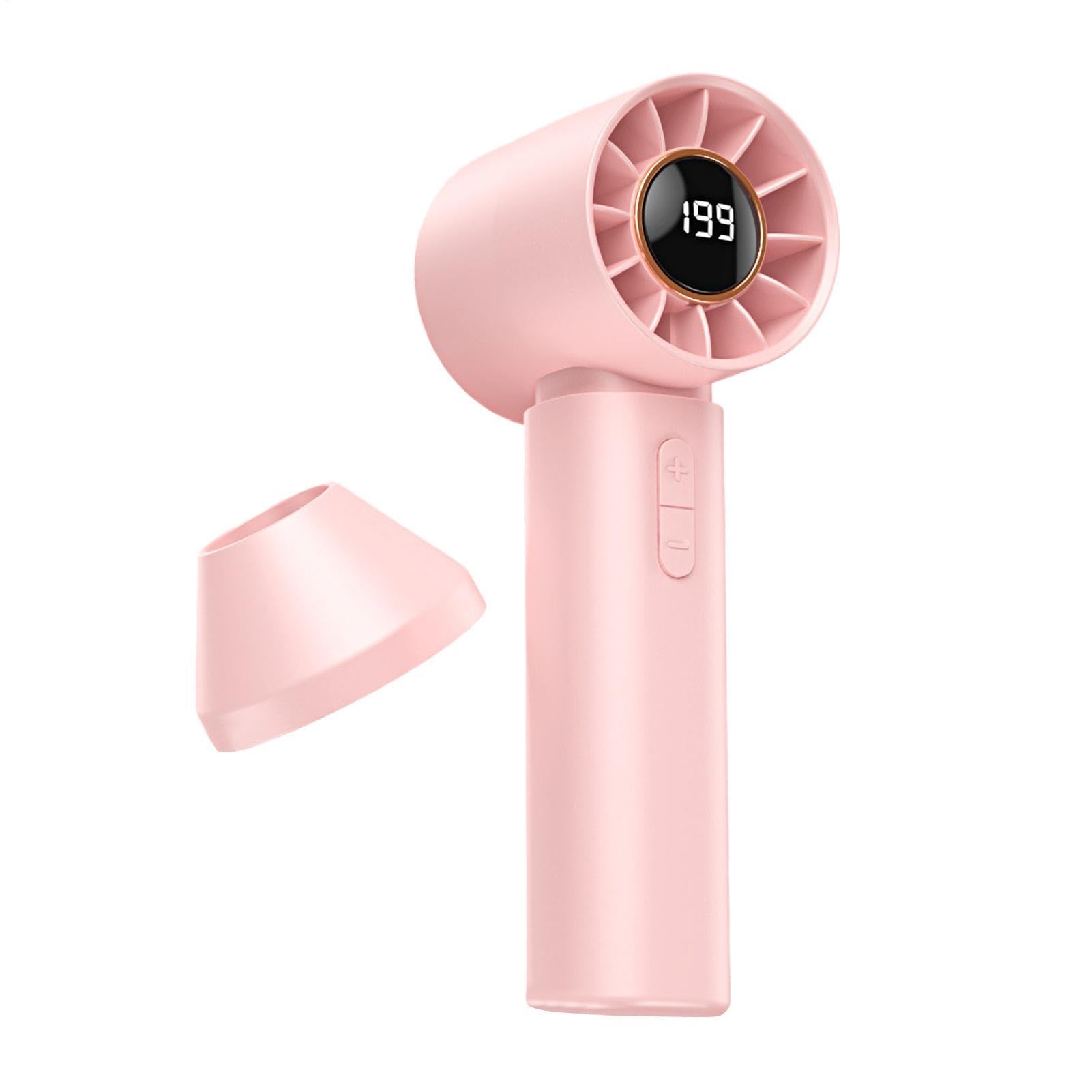 Ventilador de mano pequeño para evitar sofocos con pantalla de batería