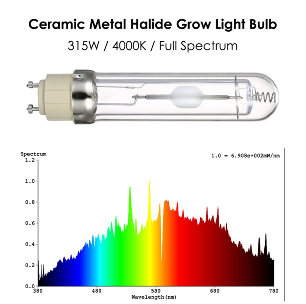 Halogénure de métal en céramique 31500LM poussant la lumière 315W Lampe pour Plantes végétale horticole culturelle Ampoule Pleine Spectre cmh Lampe Ampoule pour Serre