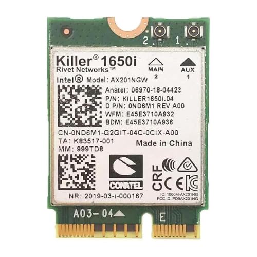 Image of Killer Series for Intel AX1650i WiFi 6 Gaming Adapter Upgrade | CNVio2 M.2 WiFi Card | 2.4 Gbps WiFi for PCs | Bluetooth 5.2 Supported | Designed for Intel 10th Gen and Later CPUs