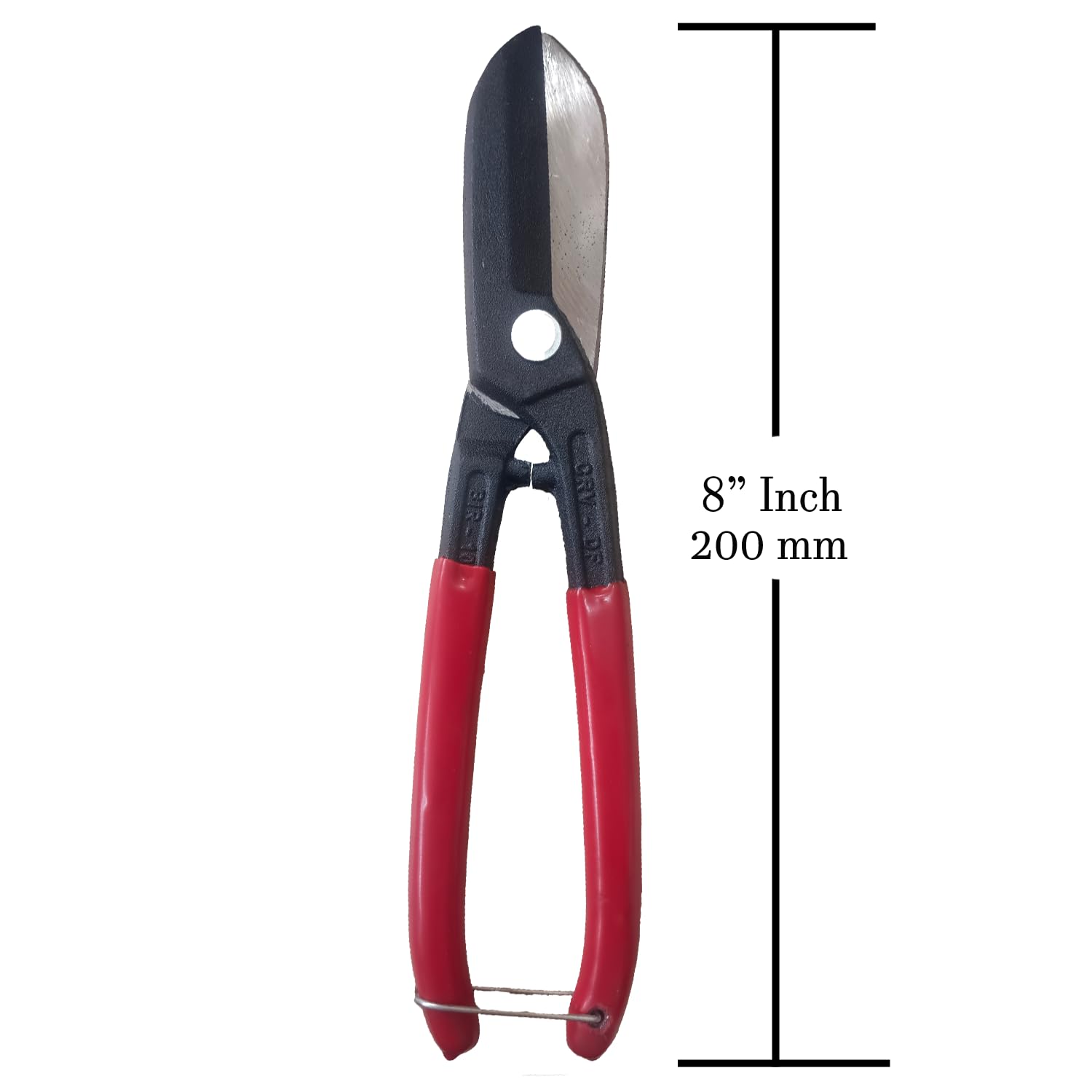 Professional Heavy Duty Tin Cutter, 8 Inch with Red and Black
