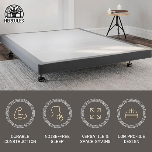 Image of Hercules 4 Inch Low Profile Foundation Mattress Box Spring Replacement, Twin