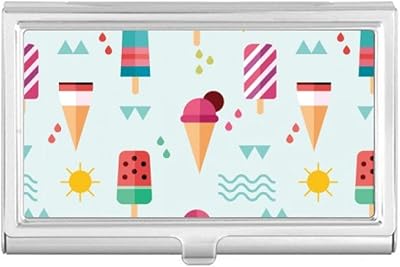 Sun Mountain River Popsicle Sweet Ice Cream Business Card Holder Case Pocket Box Wallet