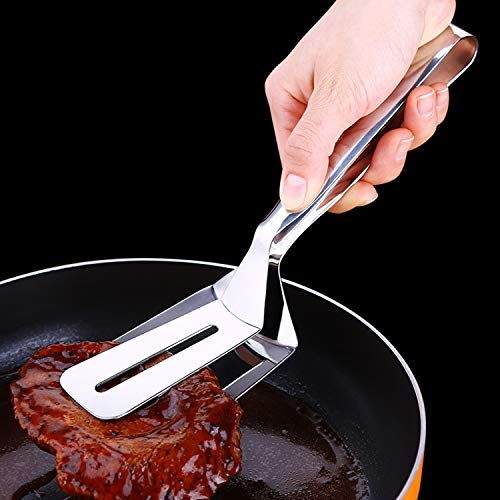 AOOSY 18/10 Metal Steak Clamp,10 Inch 3-in-1 Cooking Tong,Flipping Spatula — view 6
