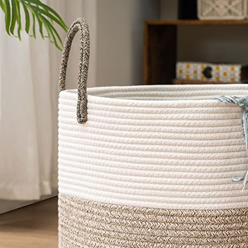 Woven Rope Laundry Hamper Basket By Youdenova, 58L Tall Laundry Basket, Baby Nursery Hamper For Blanket Storage, Clothes Hamper For Laundry In Bedroom-Dark Brown #TOP6