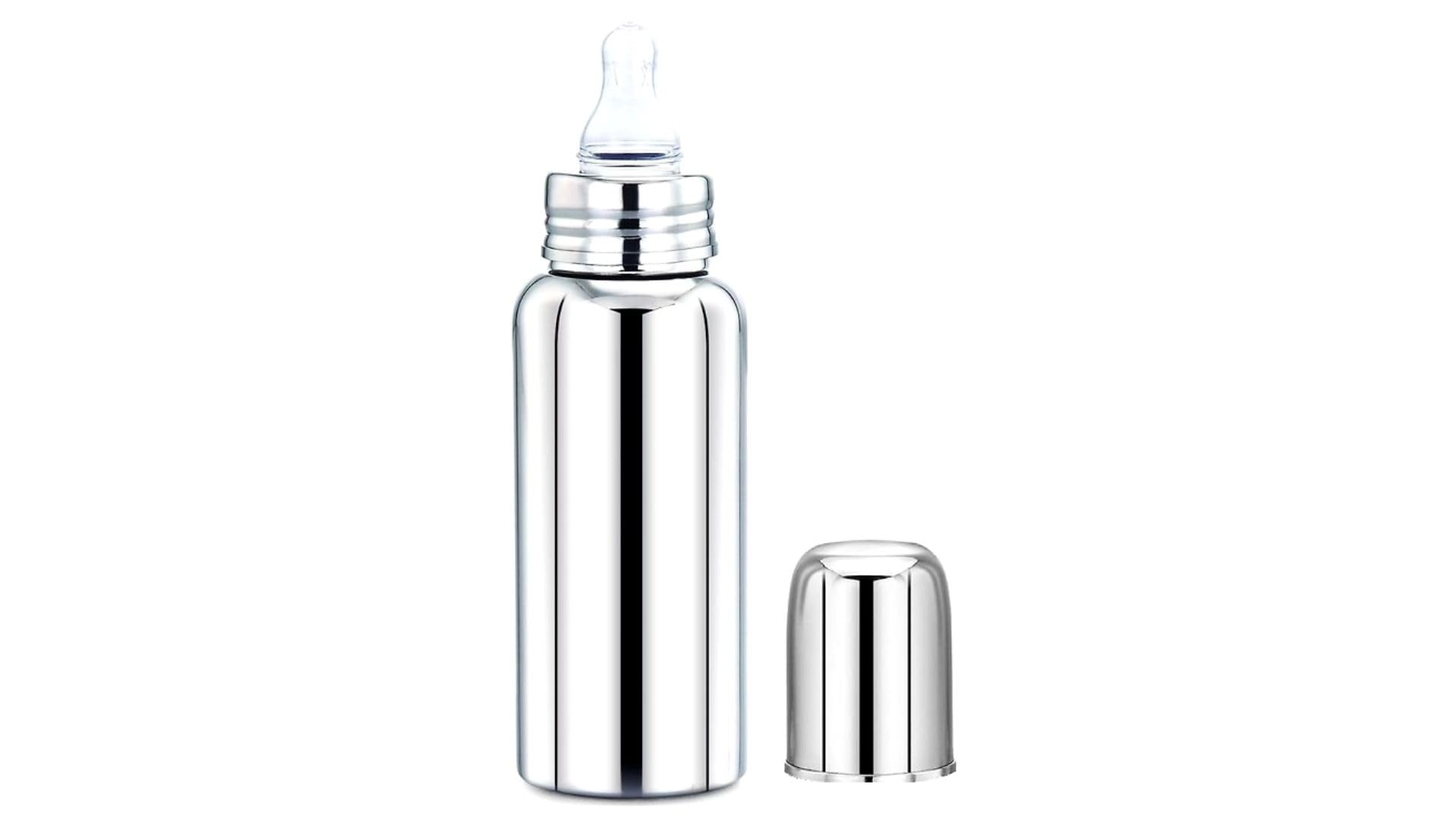 Olrada 304 Stainless Steel Feeding Bottle 300ml | Baby Milk Bottle with Advanced Anti Colic Valve, BPA Free (Feeding Bottle)-image-42