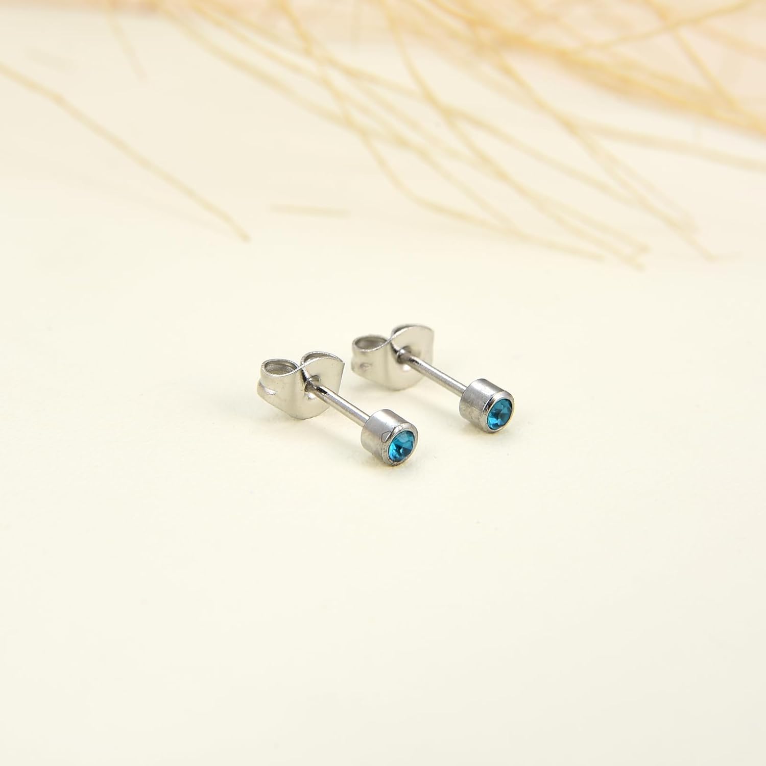 12 Pairs Surgical Stainless Steel Cubic Zirconia Birthstone Stud Earrings Heart Star Round Multicolors Stud Earrings Set for Women - Image 3