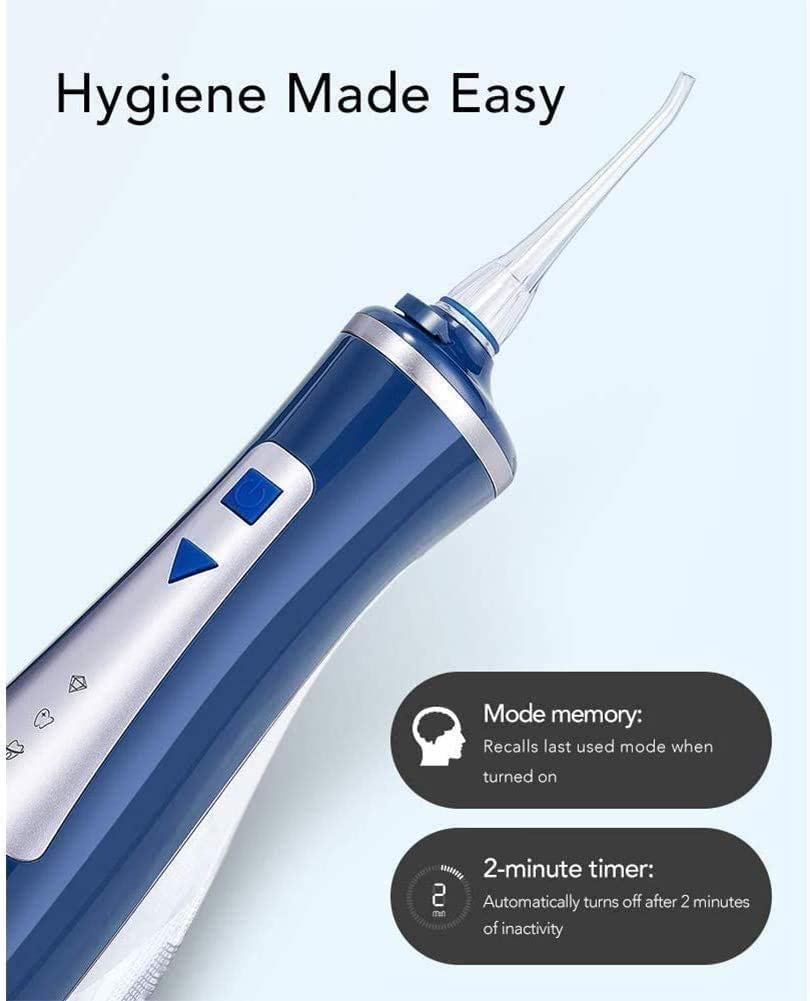 GeRRiT Irrigatore Orale Portatile del flosser dell'Acqua con 4 modalità, pulitore dei Denti Impermeabili Ricaricabili for la casa e Il Viaggio -220ml Serbatoio Staccabile